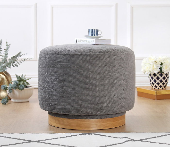 Atelier Del Sofa Puf Gris Giratorio 360° Atelier Del Sofa Puf Gris Giratorio 360°